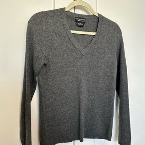 Sutton Cashmere Charcoal V-Neck Sweater and Turtleneck Set